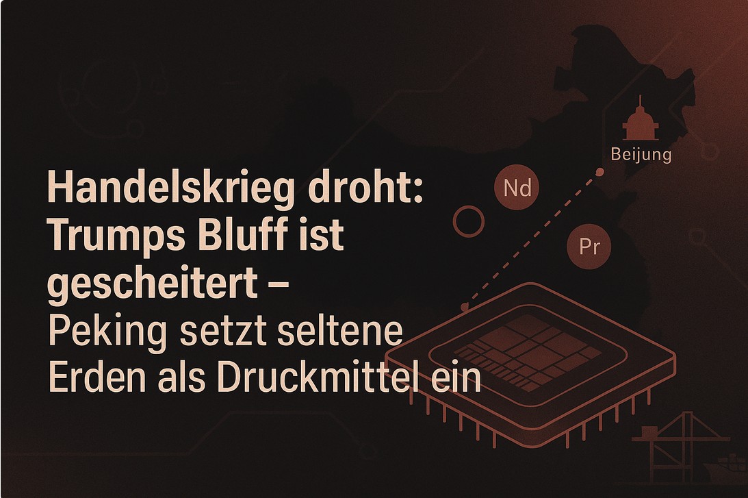 Handelskrieg droht: Trumps Bluff ist gescheitert – Peking setzt seltene Erden als Druckmittel ein